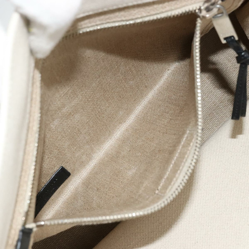 【日本直送】SAINT LAURENT Cabas Rive Gauche 包帆布米色銀色 123435 正品 BA12394A-22
