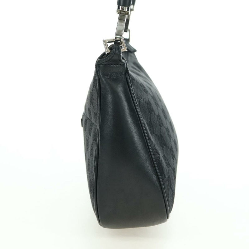 【日本直送】GUCCI 竹節 GG 帆布手提包 黑色 銀色 001 3865 正品 am11509A-3