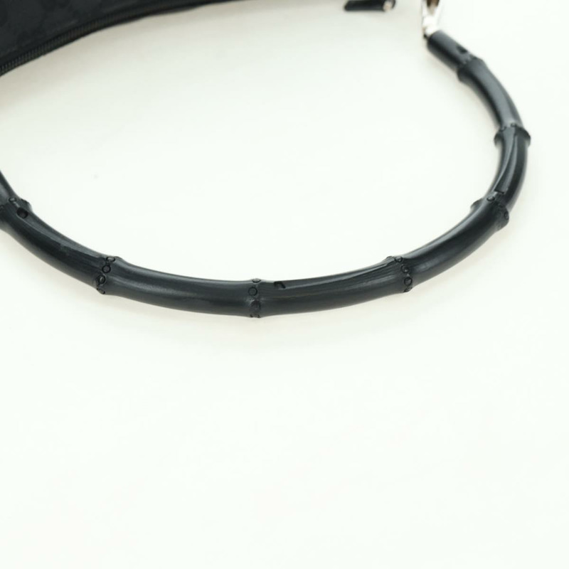 【日本直送】GUCCI 竹節 GG 帆布手提包 黑色 銀色 001 3865 正品 am11509A-6