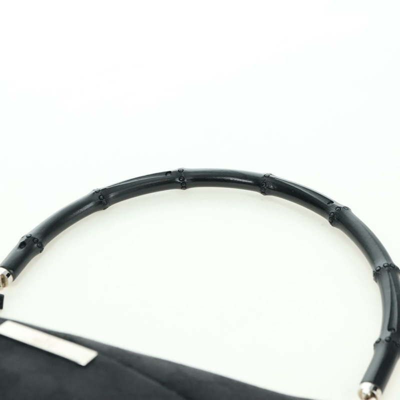 【日本直送】GUCCI 竹節 GG 帆布手提包 黑色 銀色 001 3865 正品 am11509A-8
