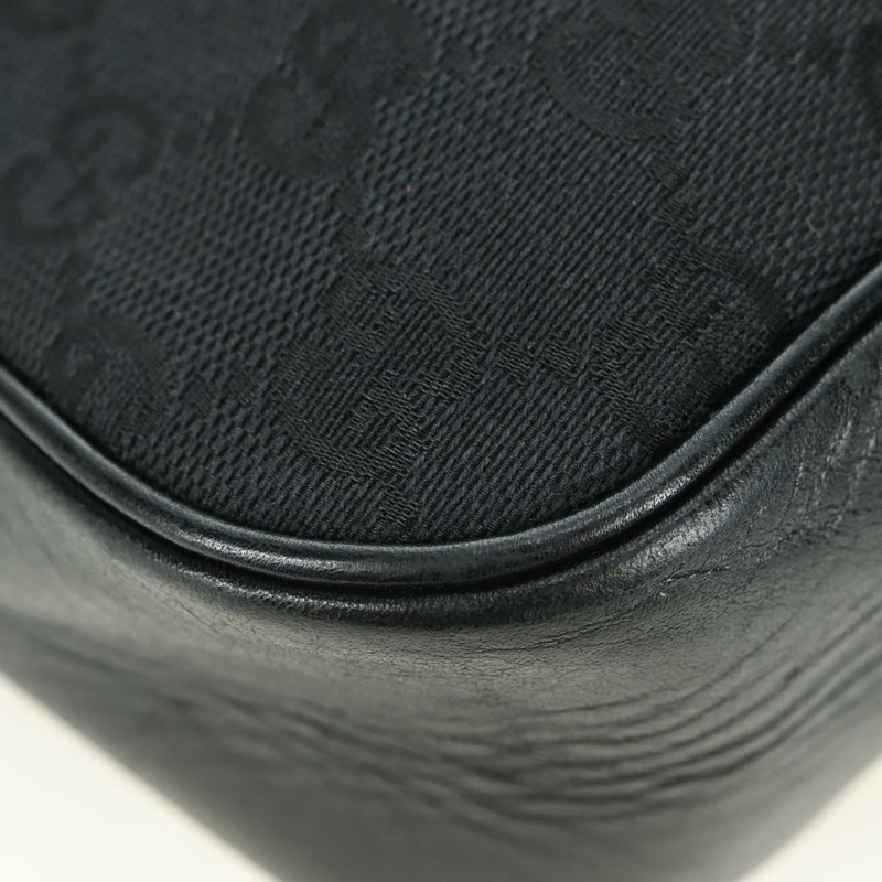 【日本直送】GUCCI 竹節 GG 帆布手提包 黑色 銀色 001 3865 正品 am11509A-10