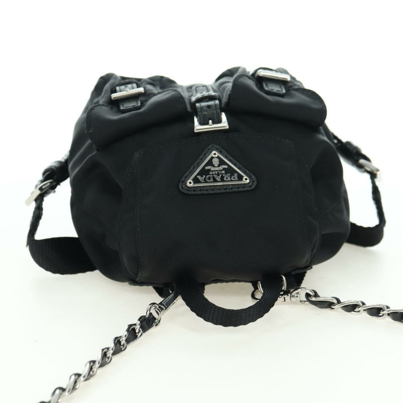 【日本直送】PRADA 尼龍黑色銀色鏈條單肩包 正品 AMZ520M-5