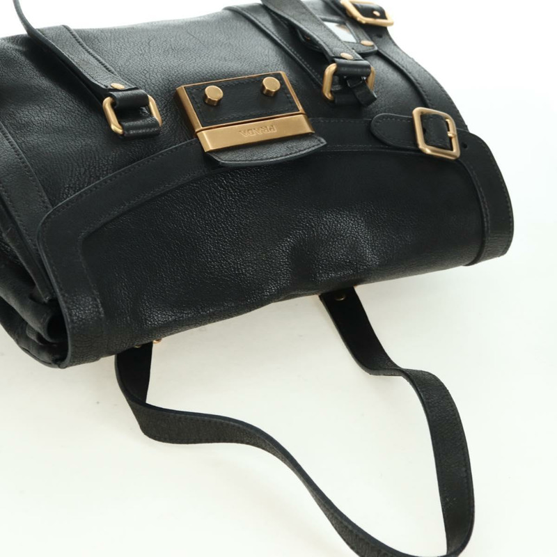 【日本直送】PRADA 托特包 皮革 黑色 金色 正品 177678V-5