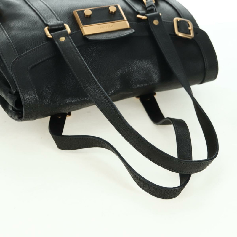 【日本直送】PRADA 托特包 皮革 黑色 金色 正品 177678V-6
