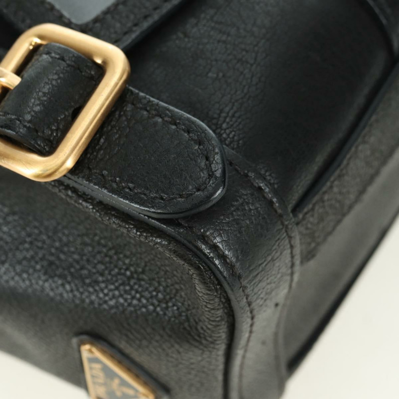 【日本直送】PRADA 托特包 皮革 黑色 金色 正品 177678V-8