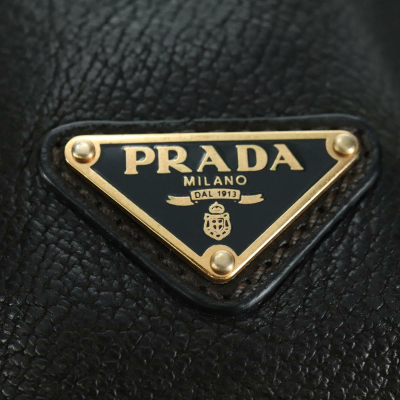 【日本直送】PRADA 托特包 皮革 黑色 金色 正品 177678V-17