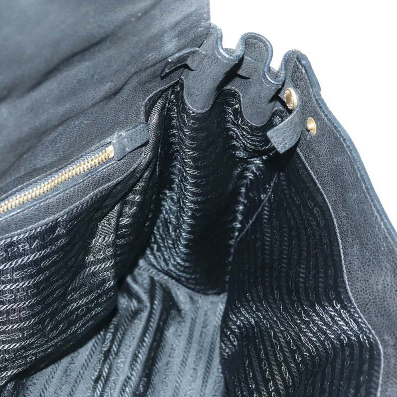【日本直送】PRADA 托特包 皮革 黑色 金色 正品 177678V-22