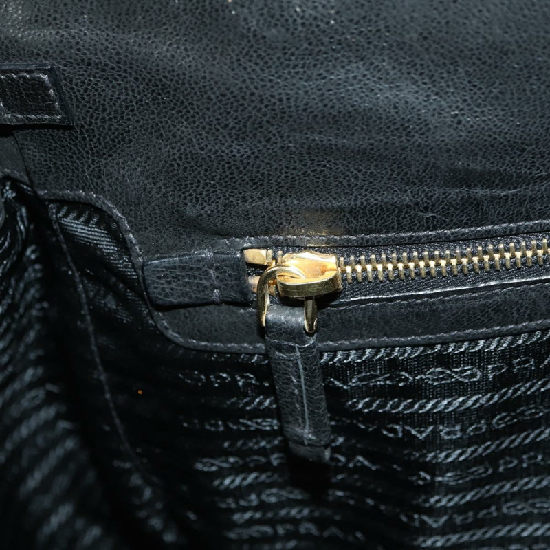 【日本直送】PRADA 托特包 皮革 黑色 金色 正品 177678V-23