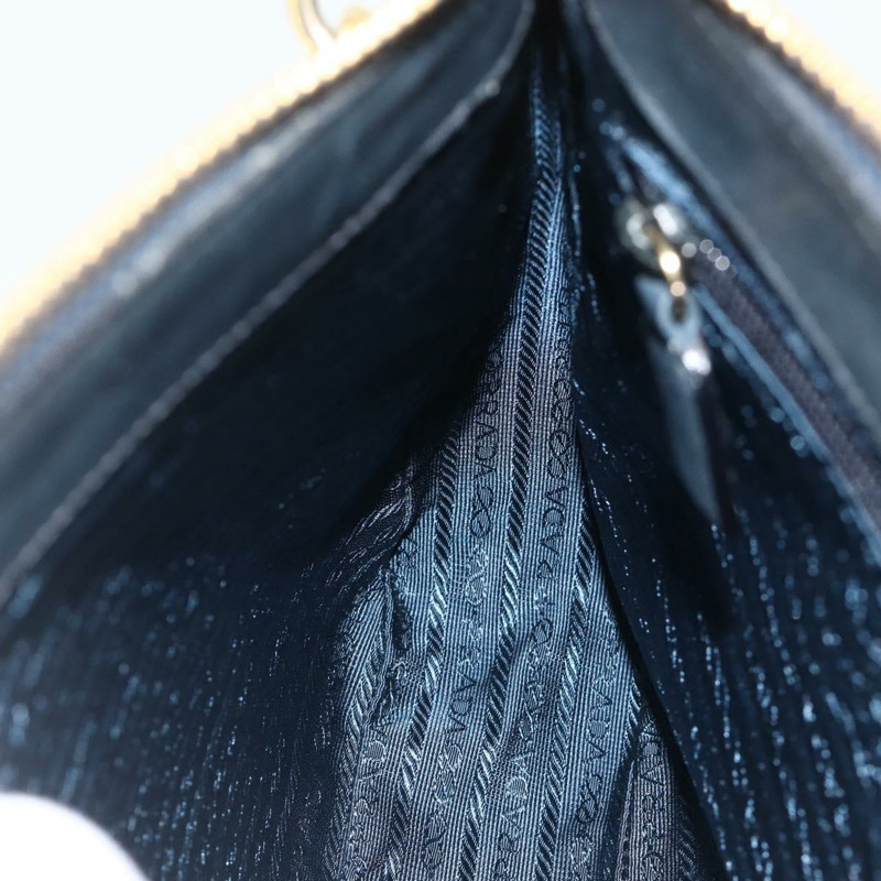 【日本直送】PRADA 鏈條單肩包 皮革 海軍藍 金色 正品 177855A-18