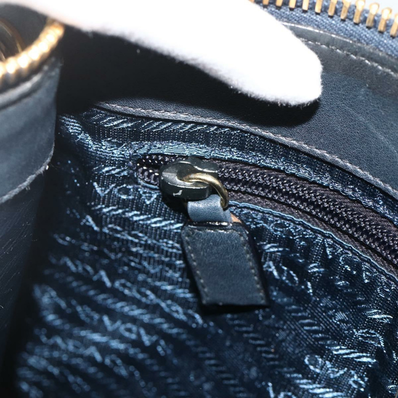 【日本直送】PRADA 鏈條單肩包 皮革 海軍藍 金色 正品 177855A-19