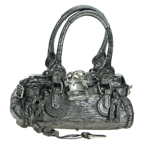 Chloe Paddington 迷你手提包 皮革 銀色 正品 mr2397SAV