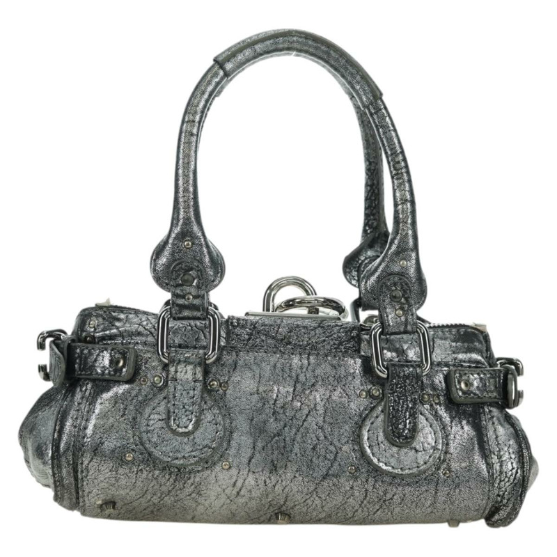 【日本直送】Chloe Paddington 迷你手提包 皮革 銀色 正品 mr2397SAV-2