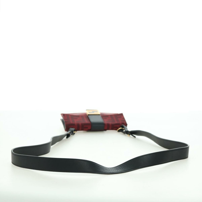 【日本直送】FENDI Zucca帆布法棍纖細單肩包 紅色金色 正品 177965A-6
