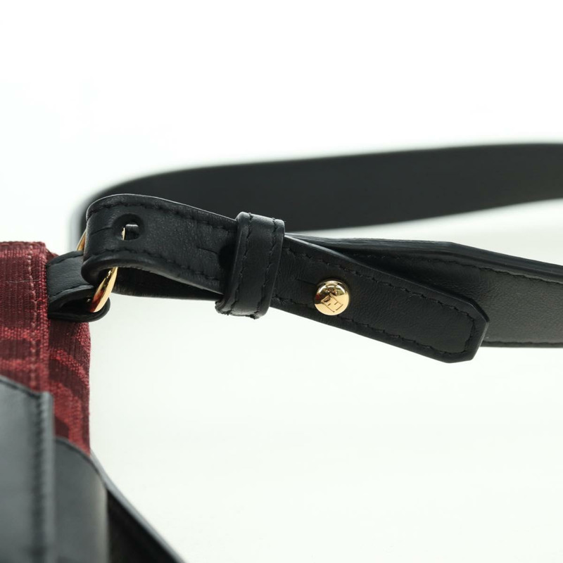 【日本直送】FENDI Zucca帆布法棍纖細單肩包 紅色金色 正品 177965A-8
