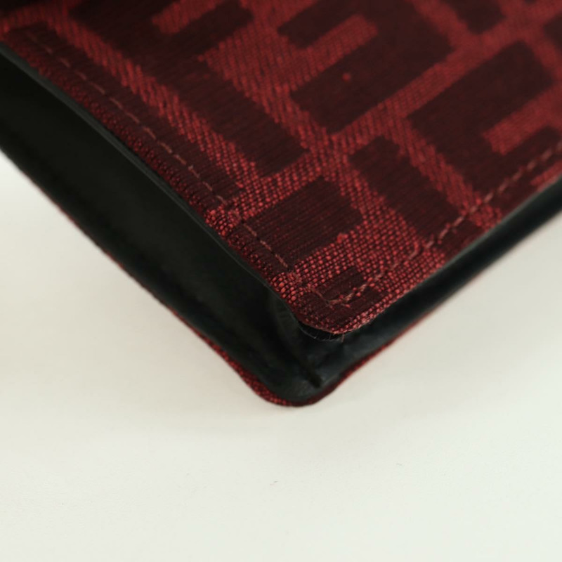 【日本直送】FENDI Zucca帆布法棍纖細單肩包 紅色金色 正品 177965A-13
