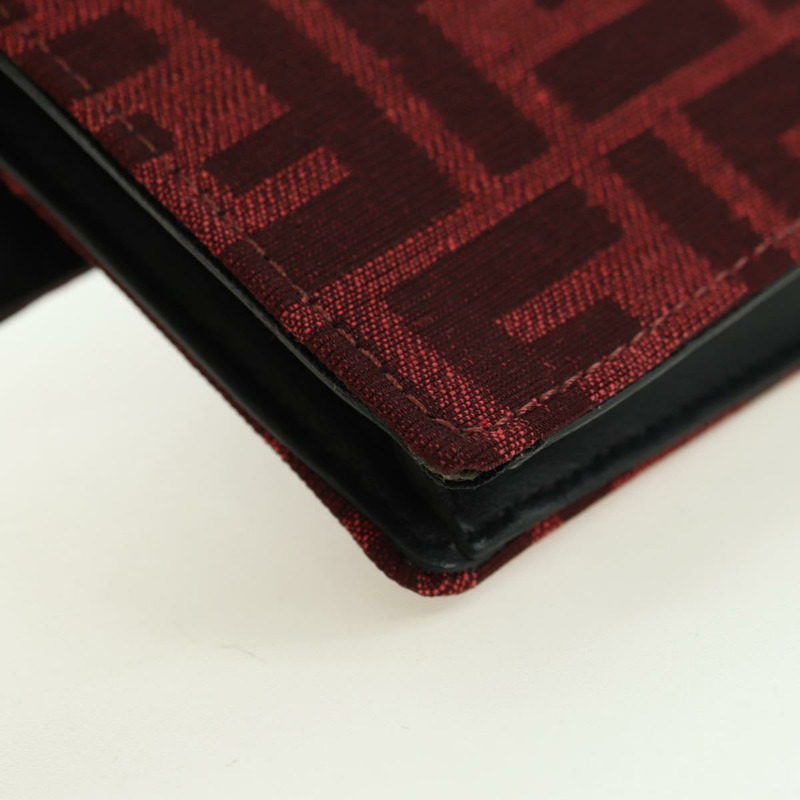 【日本直送】FENDI Zucca帆布法棍纖細單肩包 紅色金色 正品 177965A-15