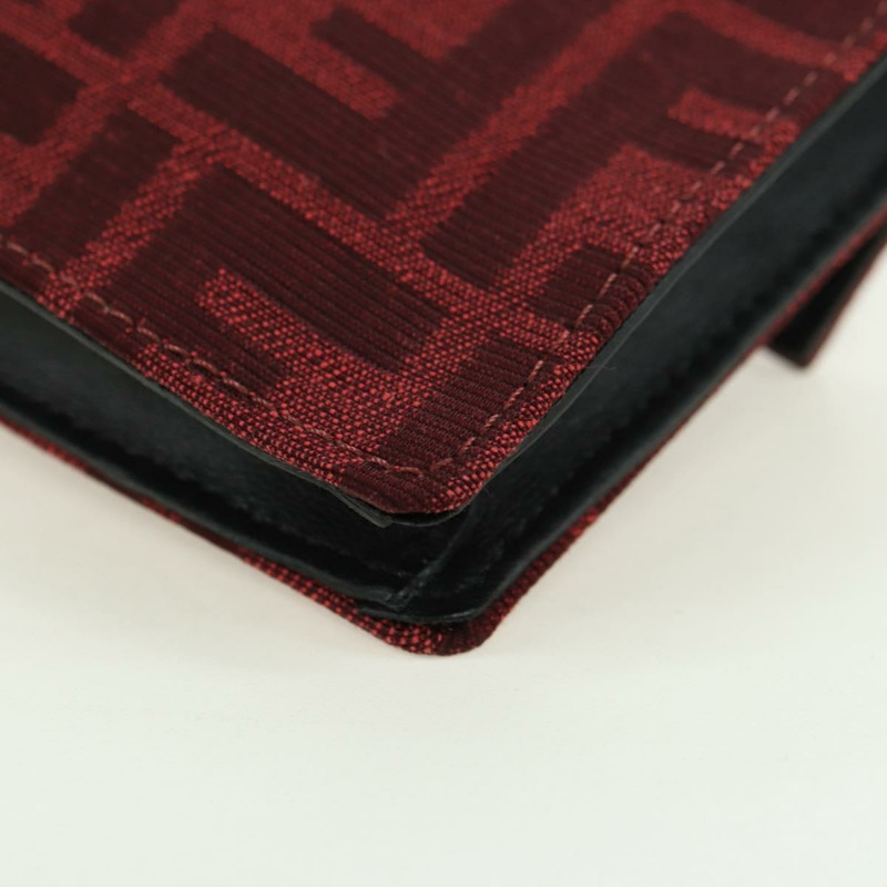 【日本直送】FENDI Zucca帆布法棍纖細單肩包 紅色金色 正品 177965A-16