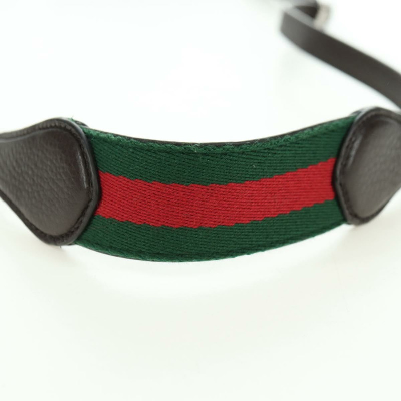 【日本直送】GUCCI 肩包 Web Sherry Line 皮革黑色銀色 821831 Auth 171234A-7