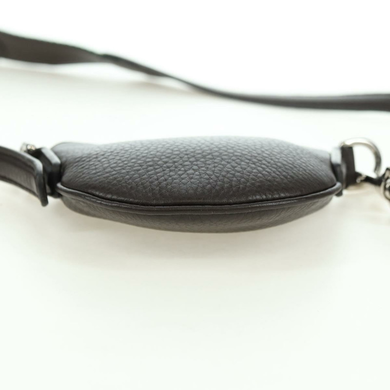 【日本直送】GUCCI 肩包 Web Sherry Line 皮革黑色銀色 821831 Auth 171234A-10
