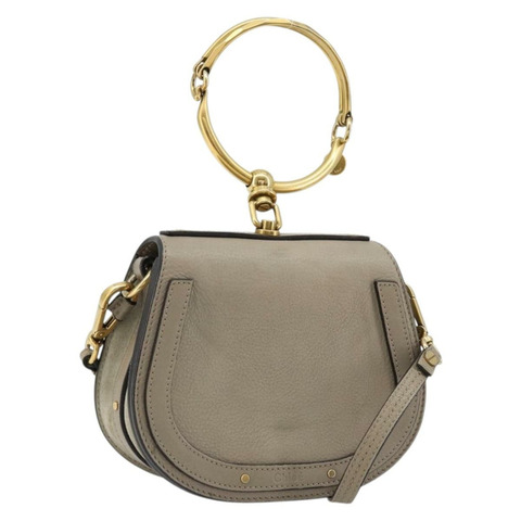 Chloe Nile 手提包 皮革 兩用 灰色 金色 正品 177200A