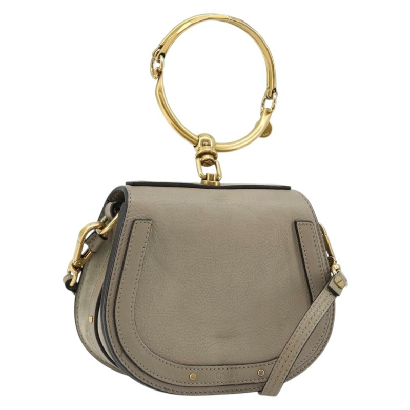 【日本直送】Chloe Nile 手提包 皮革 兩用 灰色 金色 正品 177200A-0