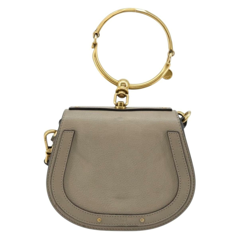 【日本直送】Chloe Nile 手提包 皮革 兩用 灰色 金色 正品 177200A-1