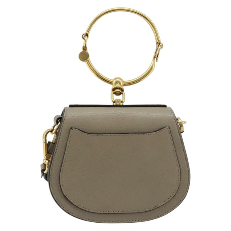 【日本直送】Chloe Nile 手提包 皮革 兩用 灰色 金色 正品 177200A-2