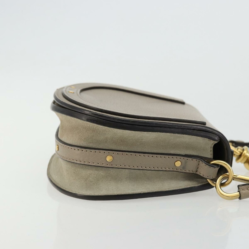【日本直送】Chloe Nile 手提包 皮革 兩用 灰色 金色 正品 177200A-3