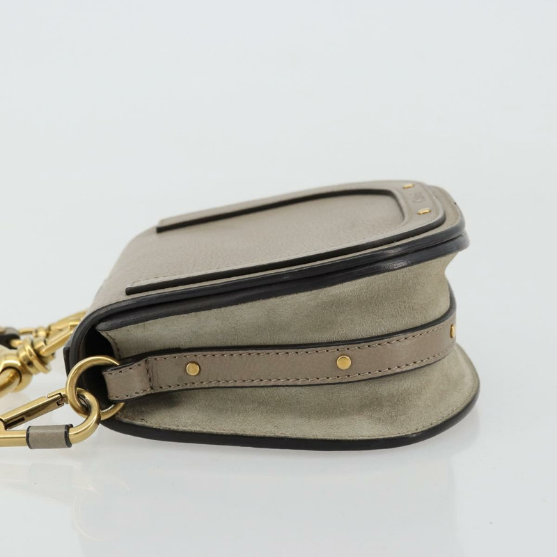【日本直送】Chloe Nile 手提包 皮革 兩用 灰色 金色 正品 177200A-4