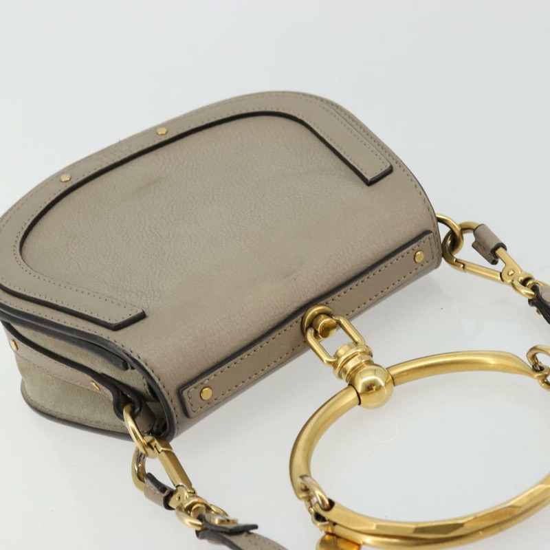 【日本直送】Chloe Nile 手提包 皮革 兩用 灰色 金色 正品 177200A-5