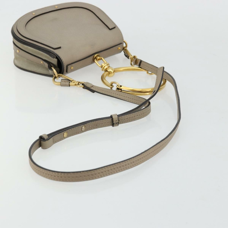 【日本直送】Chloe Nile 手提包 皮革 兩用 灰色 金色 正品 177200A-8