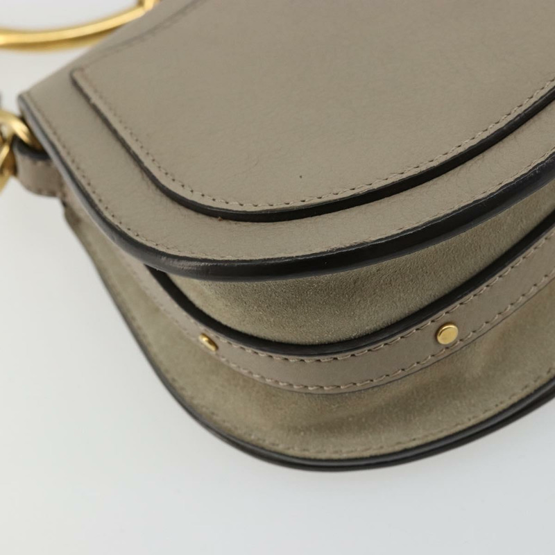 【日本直送】Chloe Nile 手提包 皮革 兩用 灰色 金色 正品 177200A-14