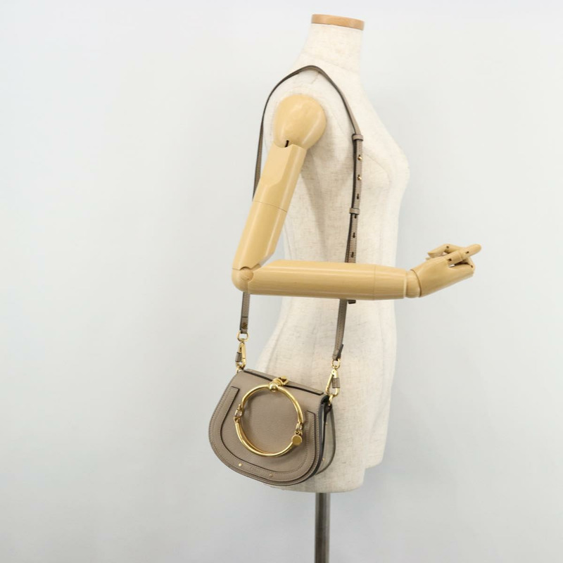 【日本直送】Chloe Nile 手提包 皮革 兩用 灰色 金色 正品 177200A-22