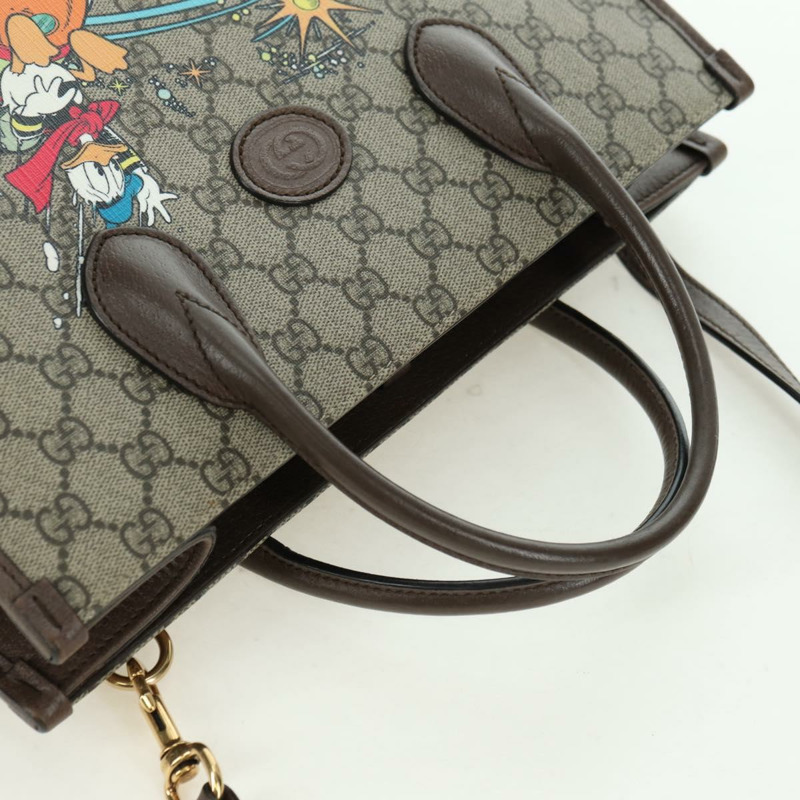 【日本直送】GUCCI GG Supreme 唐老鴨手提包 PVC 兩用 米色/金色 648134 正品 177329M-5