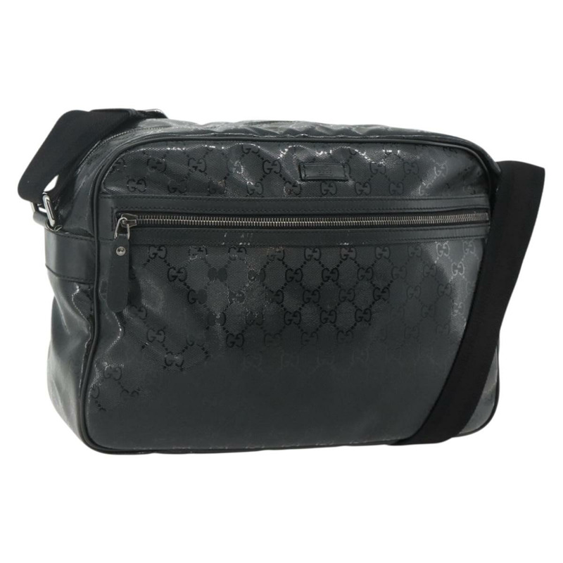 【日本直送】GUCCI GG 經典單肩包 PVC 黑色銀色 211107 Auth fm5312A-0