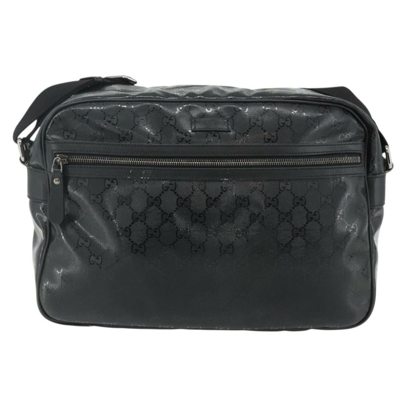 【日本直送】GUCCI GG 經典單肩包 PVC 黑色銀色 211107 Auth fm5312A-1