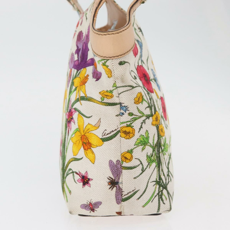 【日本直送】GUCCI Flora Bamboo 手提包 帆布 多色 金色 140203 正品 ka4212A-4