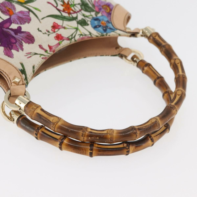 【日本直送】GUCCI Flora Bamboo 手提包 帆布 多色 金色 140203 正品 ka4212A-6