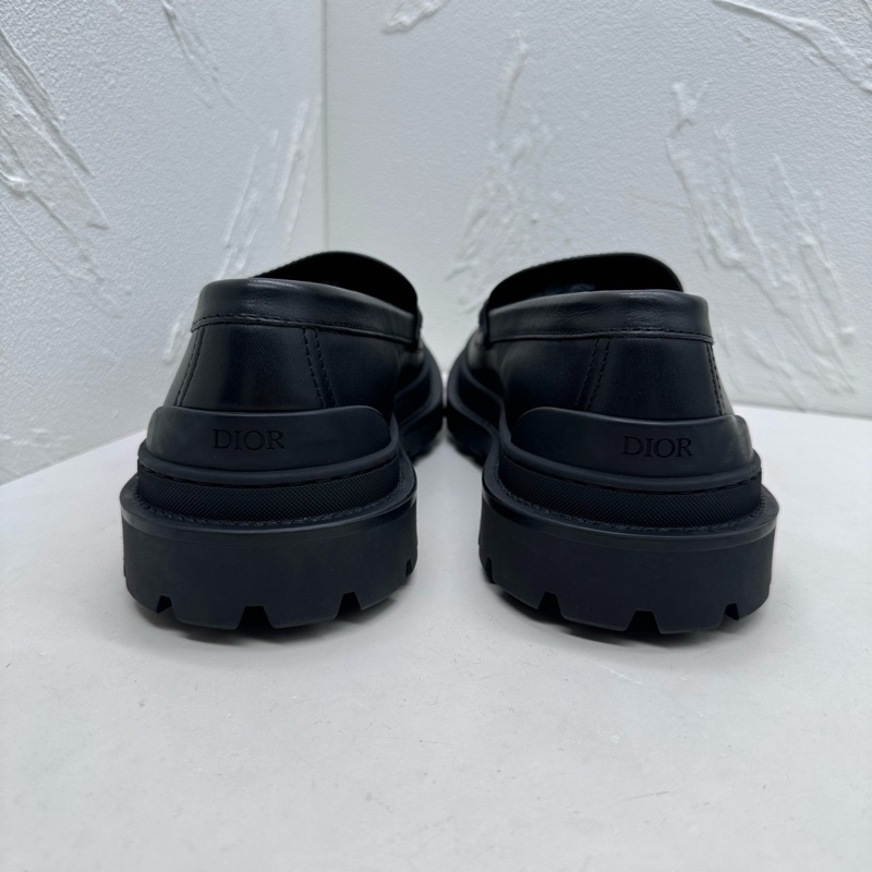 閒置新 Dior迪奧explorer loafer探險者黑色牛皮拼老花休閒皮鞋，尺碼43碼，附件：盒子-3