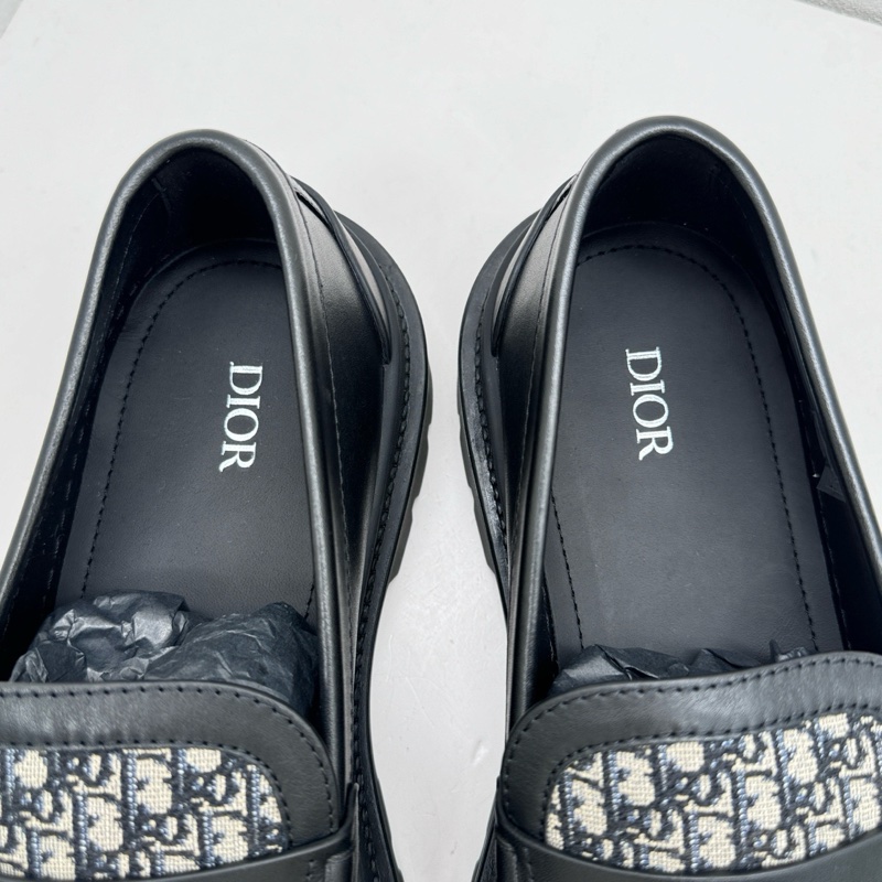 閒置新 Dior迪奧explorer loafer探險者黑色牛皮拼老花休閒皮鞋，尺碼43碼，附件：盒子-6