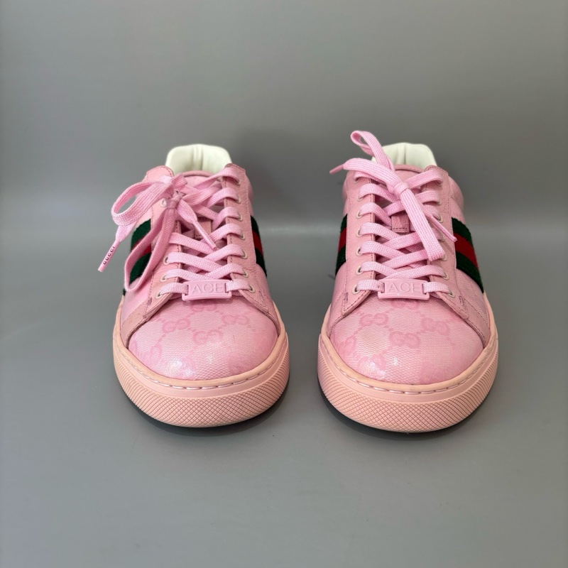 Gucci/古馳 Ace系列蜜蜂刺繡粉色休閒鞋，尺碼：38碼  97新-2
