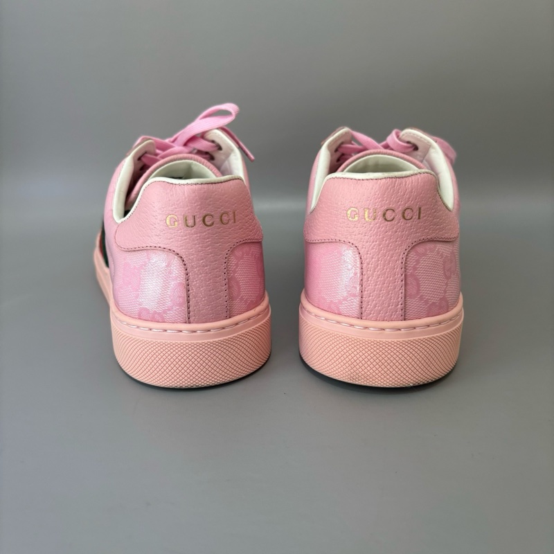 Gucci/古馳 Ace系列蜜蜂刺繡粉色休閒鞋，尺碼：38碼  97新-3