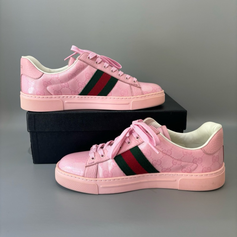 Gucci/古馳 Ace系列蜜蜂刺繡粉色休閒鞋，尺碼：38碼  97新-7