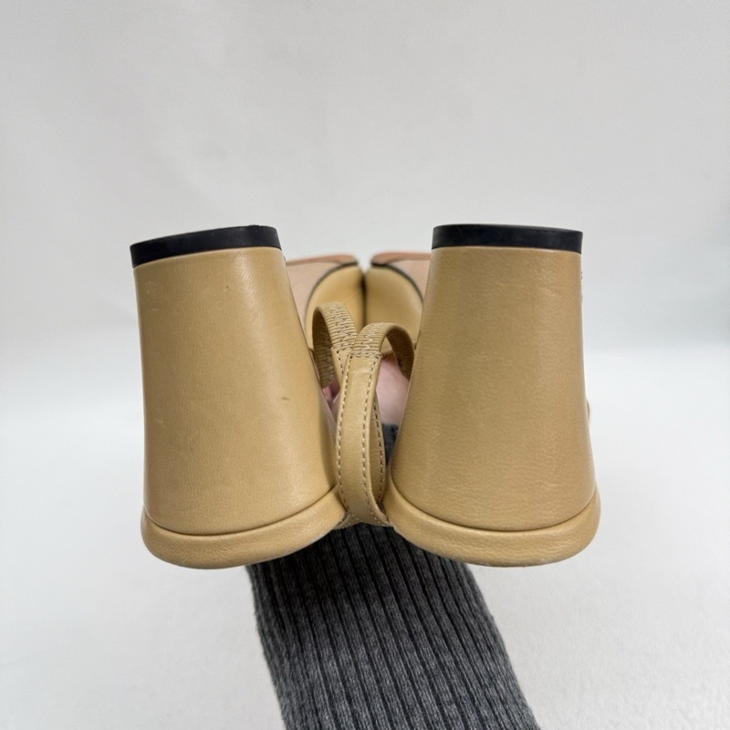 Chanel香奈兒Slingback 米黑 36.5碼-5