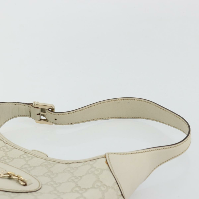 【日本直送】GUCCI GG帆布Guccissima手提包，皮革白色金色，貨號145778，正品編號177669A-7