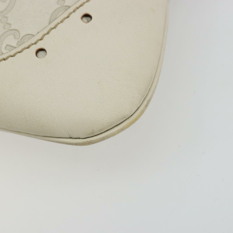 【日本直送】GUCCI GG帆布Guccissima手提包，皮革白色金色，貨號145778，正品編號177669A-9