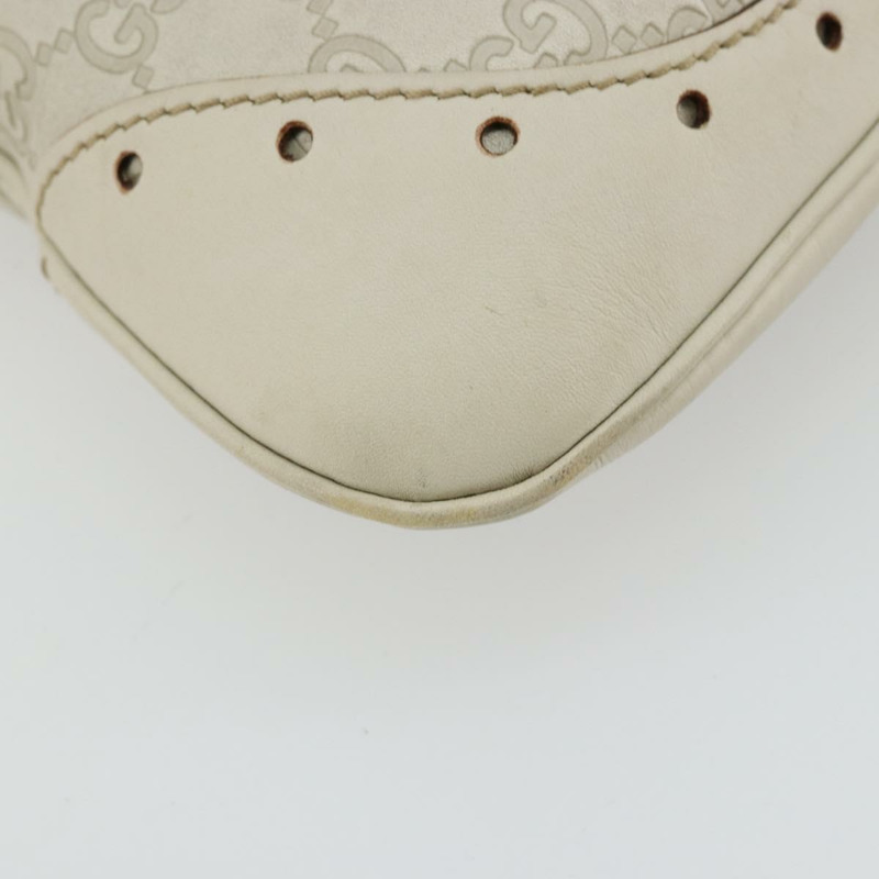 【日本直送】GUCCI GG帆布Guccissima手提包，皮革白色金色，貨號145778，正品編號177669A-12