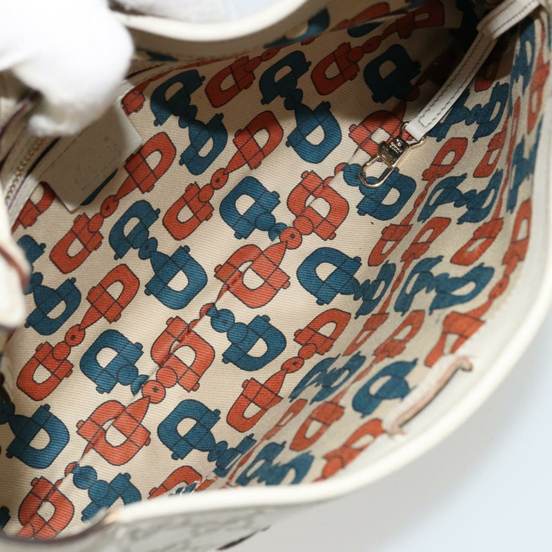 【日本直送】GUCCI GG帆布Guccissima手提包，皮革白色金色，貨號145778，正品編號177669A-16