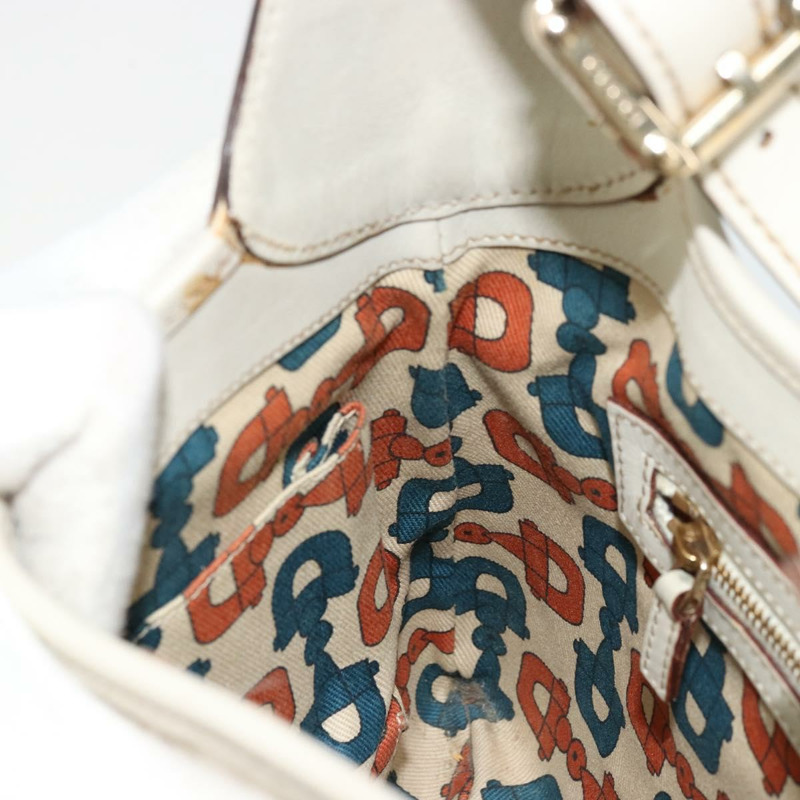 【日本直送】GUCCI GG帆布Guccissima手提包，皮革白色金色，貨號145778，正品編號177669A-18