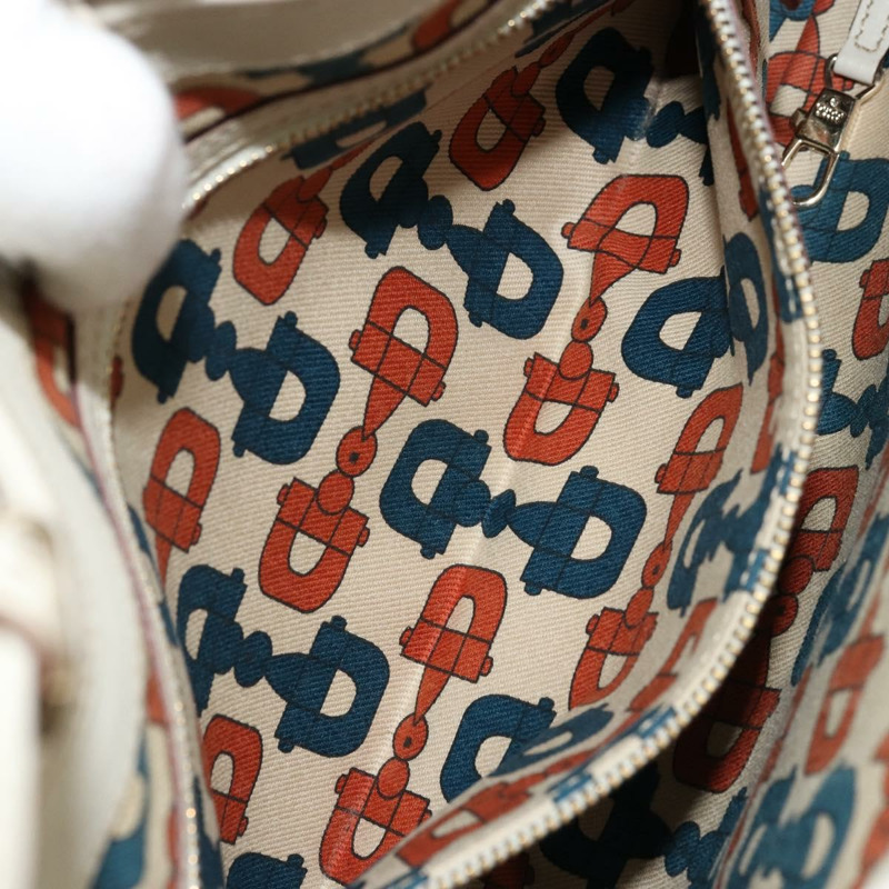 【日本直送】GUCCI GG帆布Guccissima手提包，皮革白色金色，貨號145778，正品編號177669A-20